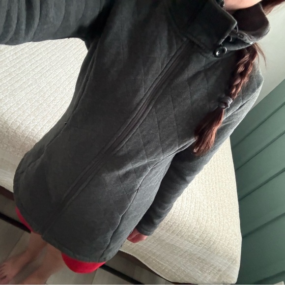 The ﻿Northface Quilted Oso Fleece Tunic Jacket Coat | Charcoal Gray | Size M - Picture 16 of 16